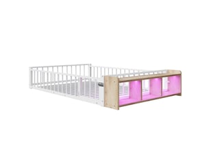 Lit avec rangement 140x200 cm    coloris blanc