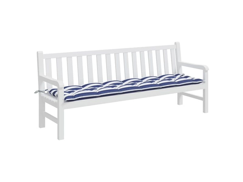  Coussin de banc de jardin, coussin d'assise rayures bleues et blanches 200x50x7cm cf52787  - Conforama C