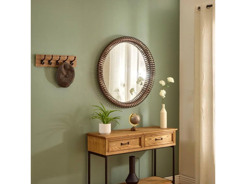  Miroir barrel rond d.90cm marron BARREL - Conforama D