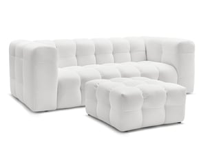 Canapé droit fixe BOBOCHIC CLOUD 4 places Tissu blanc