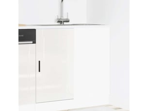 Meuble de rangement, meuble bas de cuisine bois d'ingénierie blanc brillant shl5001