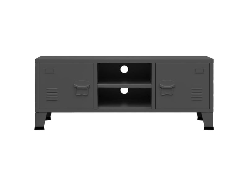  Meuble tv - banc tv - meuble de rangement - industriel anthracite 105x35x42 cm métal fr9998  - Conforama C