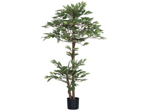 Arbre artificiel plante artificiel ficus hauteur 1,5 m tronc branches liane lichen feuilles grand réalisme pot inclus