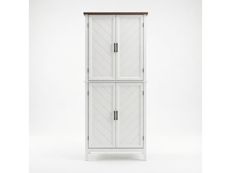  Meuble de cuisine muvano, armoire de cuisine à 6 niveaux, 4 portes, blanc, 76 × 40 × 178,5 cm  - Conforama A