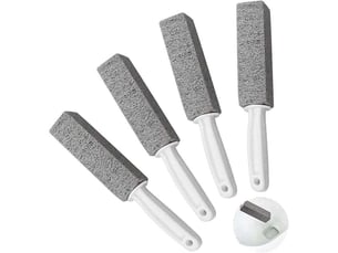 Brosse de nettoyage en pierre ponce – lot de 4 avec poignée, pour cuvette de toilette, élimine les taches et les anneaux d'eau dure.