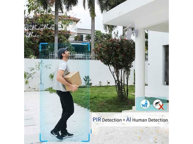 Caméra de sécurité extérieure wifi 2k 3mp avec vision nocturne couleur et détection pir - Conforama C