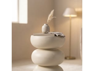 Table basse  coloris beige <strong>MAISON AUBERTIN</strong> <strong>3MB12.01.08.01</strong> - 37 cmx37 cm