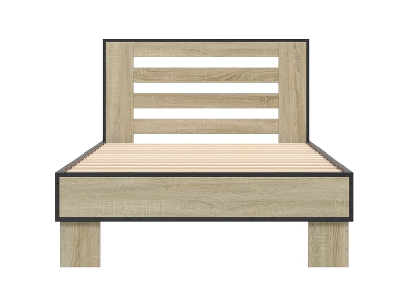 Lit simple- lit adulte - cadre de lit avec tête de lit chêne sonoma 80 x 200 cm - Conforama C