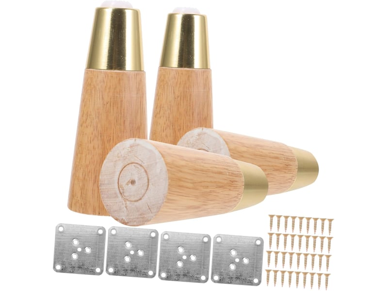  4pièces meubles bois massif avec embouts cuivre de support pour canapé armoire table basse et lit antidérapants robustes pour meubles  - Conforama A