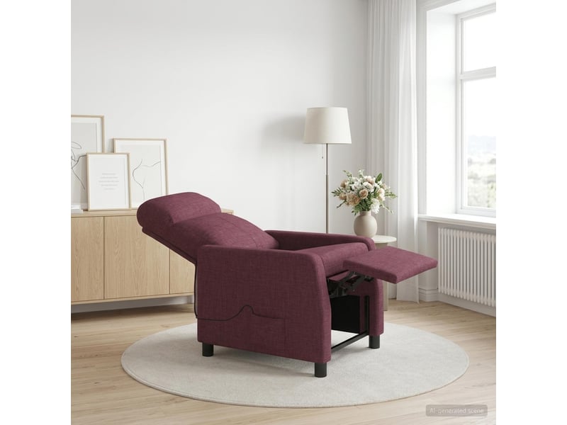  Vidaxl fauteuil de massage inclinable pourpre tissu  - Conforama B