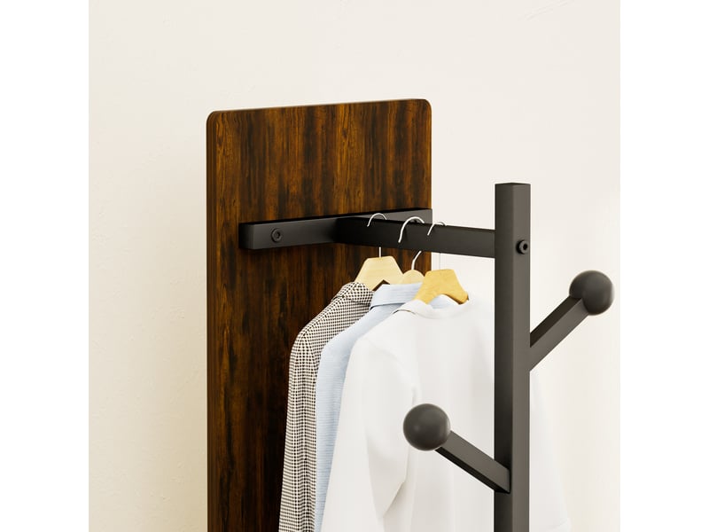  Porte-manteau avec miroir sur pied rotatif 360° acier et panneaux 40 x 40 x 174 cm W3148P440951 - Conforama D