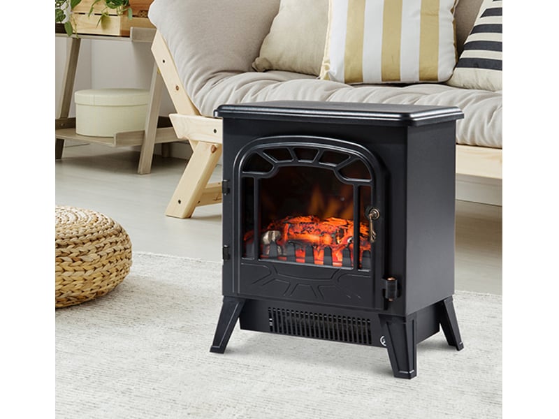  Cheminée électrique avec effet flamme, thermostat réglable, 9251850 w, 36 x 25,5 x 41,5 cm  - Conforama C