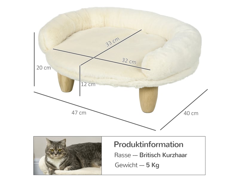  Canapé surélevé 47x40x20 cm déhoussable bois blanc crème  - Conforama E