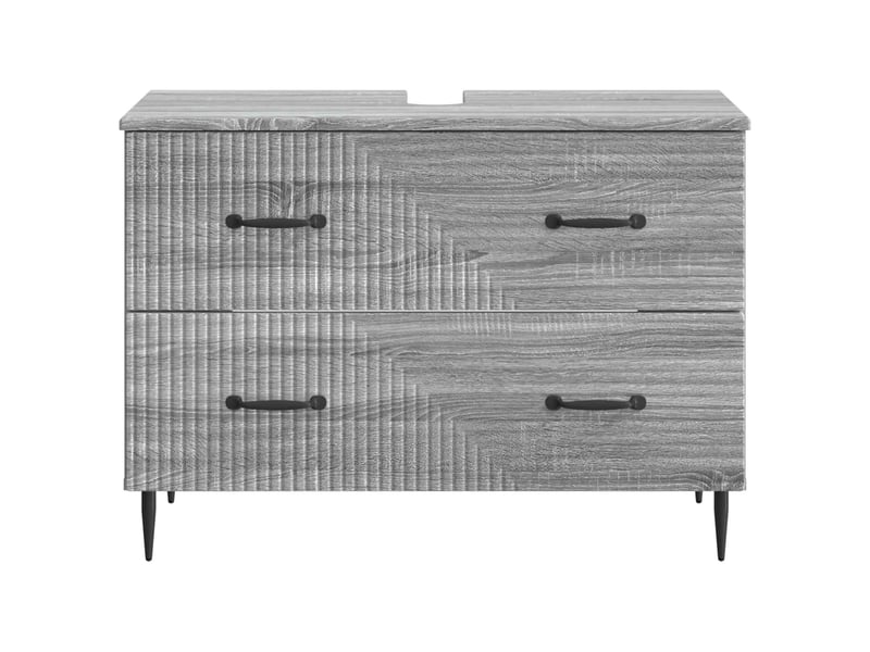  Meuble sous lavabo de salle de bain haarlem sonoma gris cf64899  - Conforama D