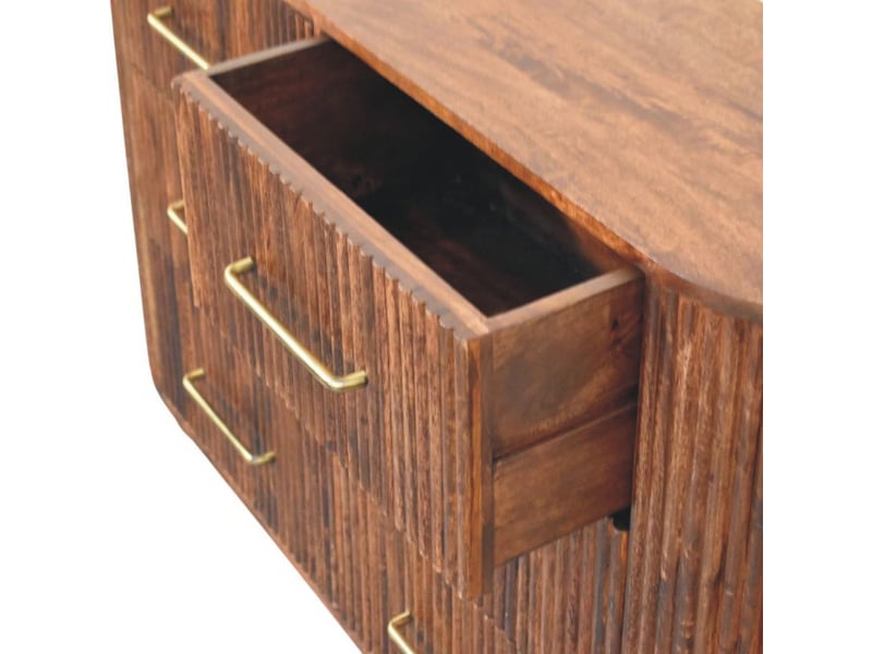  Artisan furniture commode ridgefront en bois massif, finition amande grillée  - Conforama E