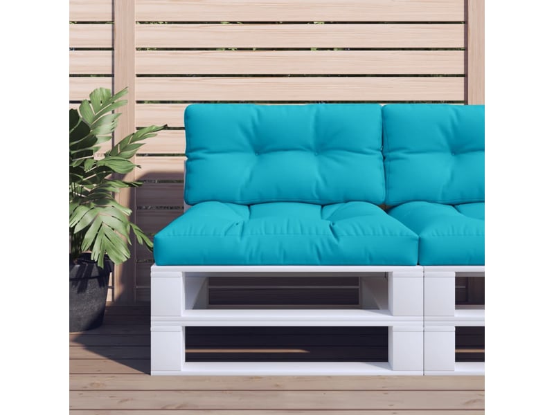  Lot de 2 coussins de palette, coussins de canapé turquoise tissu cf59627  - Conforama B