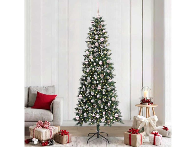  Sapin de noël artificiel, arbre de noël vert 240 cm pvc, plastique et acier shl6847  - Conforama B