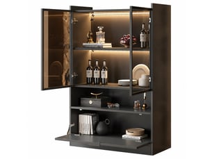 Buffet 4 porte(s)  0 tiroir(s) <strong></strong> <strong></strong> - 120 cm coloris noir 