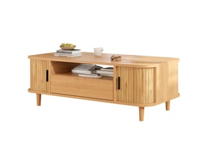 Table basse rectangulaire coloris naturel WISHDOR  - 50 cmx100 cm
