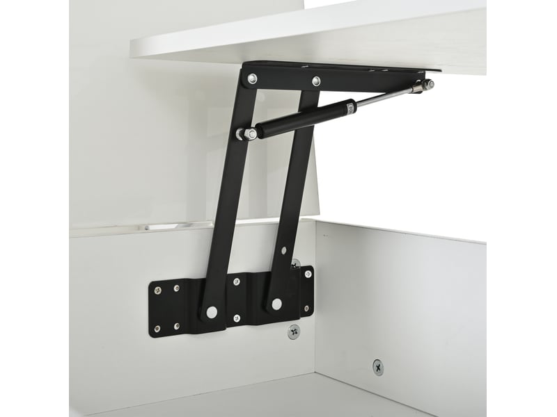  Table basse 100x45x43 cm relevable avec led panneau de particules blanc  - Conforama D