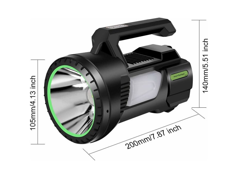  Lampe de poche, lampe de poche led led rechargeable, lampe de poche 1200 lumens, force d'étanchéité à zoom réglable, adaptée au camping  - Conforama E