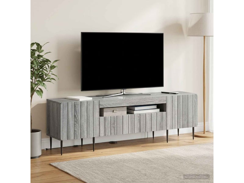  Meuble tv - banc tv - meuble de rangement led sonoma gris bois d'ingénierie  - Conforama B