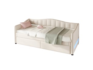 Lit gigogne 90x200 cm <strong>OXEZA</strong>  <strong></strong> coloris beige