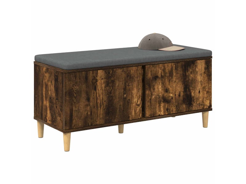  Banc d'entrée, banc interieur avec coussin chêne fumé 100x38x46 cm shl4753  - Conforama C