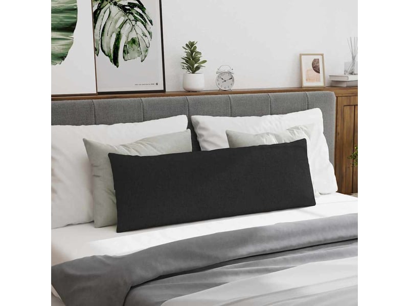  Lot de 2 coussins de canapé, coussins décoratifs tissu noir 120 x 40 cm cf58906  - Conforama D