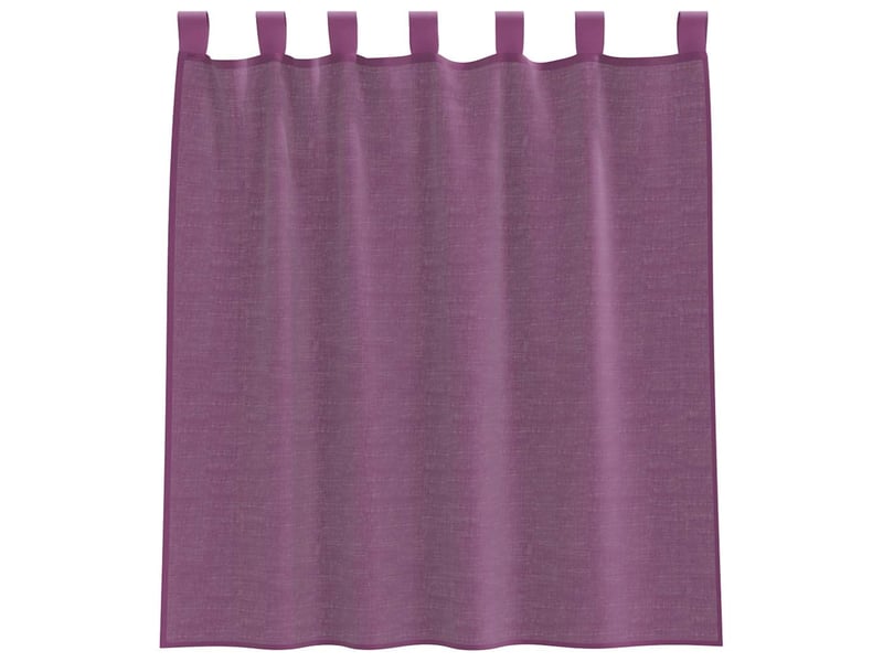  Lot de 2 rideaux en voile, voilages avec boucles violet 140x140 cm cf44336  - Conforama D
