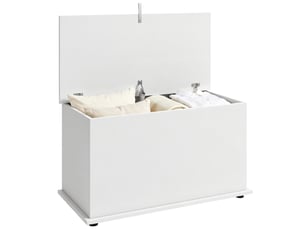 Coffre de rangement avec couvercle rabattable blanc 80 x 40 x 45 cm
