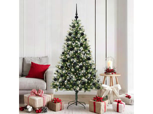Sapin de noël - arbre de noël artificiel avec neige artificielle 300 led