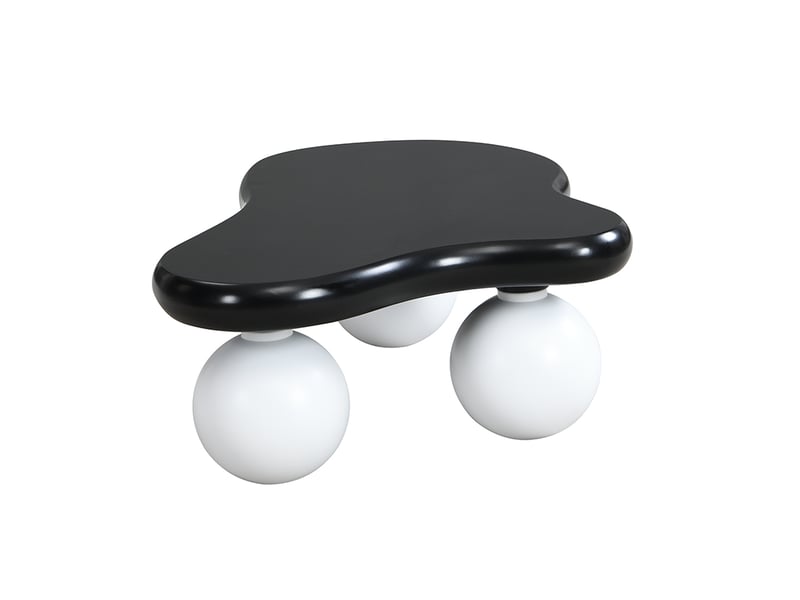  Table basse nuage led 16 couleurs, design moderne en mdf, noir, pieds ronds, style original salon chambre enfant  - Conforama E