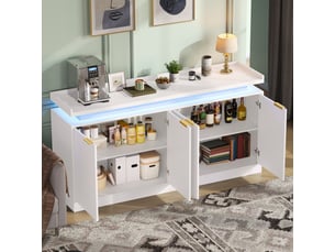 Buffet 4 porte(s)  0 tiroir(s) <strong>OKMYHOME</strong> <strong></strong> - 160 cm coloris blanc 