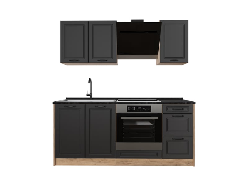 Vicco cuisine, anthracite campagnechêne doré, 180cm sans plan de travail - Conforama A