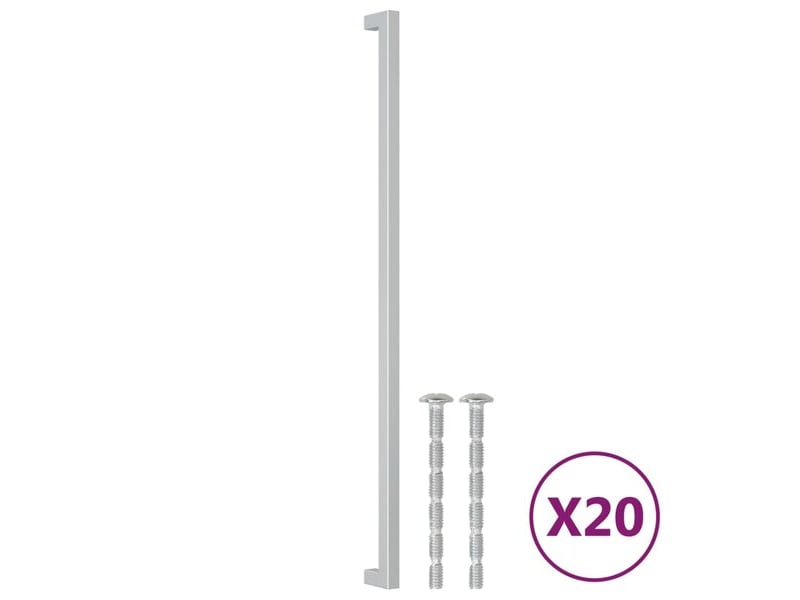  Boutons d'armoire, 20 unités, argentés, en acier inoxydable cfe1502443  - Conforama A