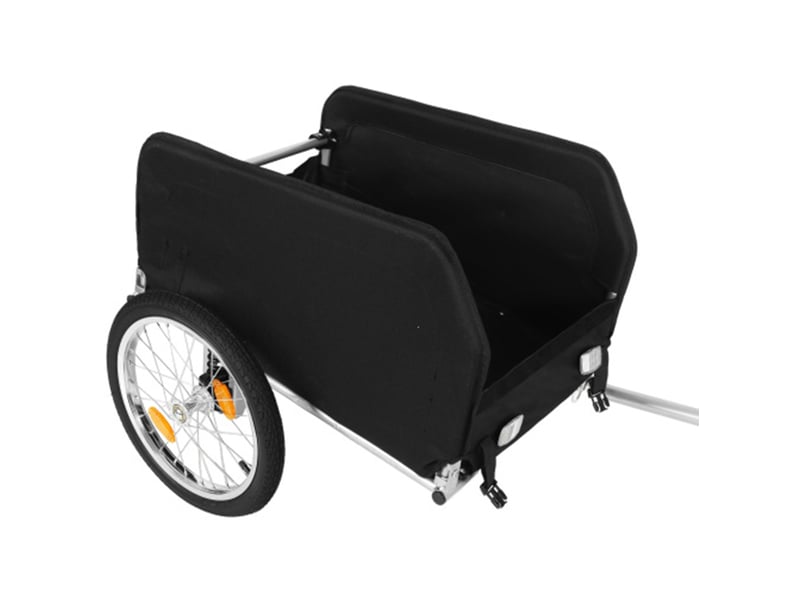  Remorque vélo cargo 129x66x61 cm – noir et gris – pliable, housse étanche amovible, charge 40 kg  - Conforama D