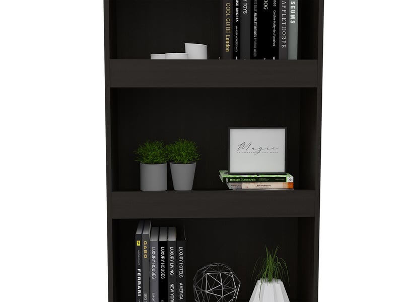  Bibliothèque simma de 181 cm avec 2 portes, wengé  - Conforama C