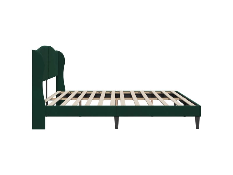  Lit double- lit adulte -  cadre de lit avec tête de lit vert foncé 200 x 200 cm velours  - Conforama D