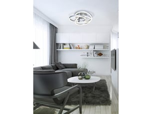 Naeve divora plafonnier semi-encastré à led intégré cct à intensité variable, aluminium, 2 800-6 800 k, télécommande