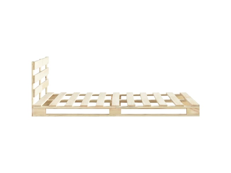  Lit double- lit adulte -  cadre de lit de palette sans matelas 140x200 cm bois massif pin  - Conforama C