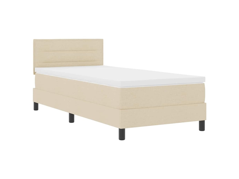 Lit adulte, lit simple, lit à ressorts avec tête de lit crème 100x200cm tissu cf17004 - Conforama D