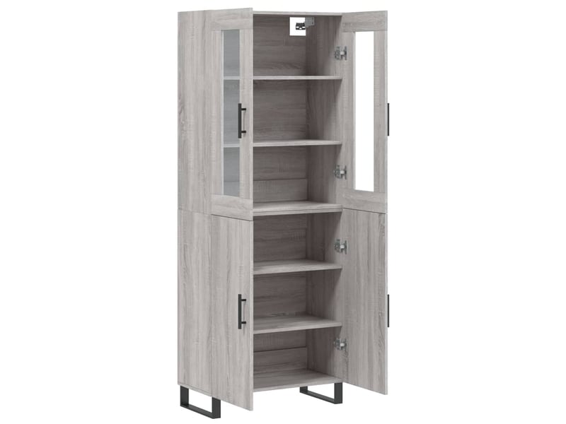  Buffet haut - bahut - meuble de rangement sonoma gris 69,5x34x180 cm bois d'ingénierie  - Conforama D