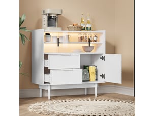 Buffet 3 porte(s) 2 tiroir(s) OKWISH - 80 cm coloris blanc