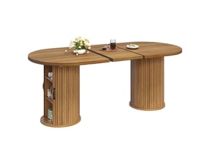 Table à manger extensible,150-190x80x75 cm,avec rangement,mdf,marron foncé