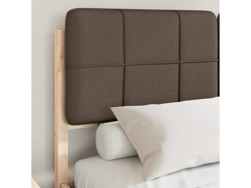  Lit double- lit adulte -  cadre de lit avec tête de lit rembourrée taupe 150 x 200 cm  - Conforama B