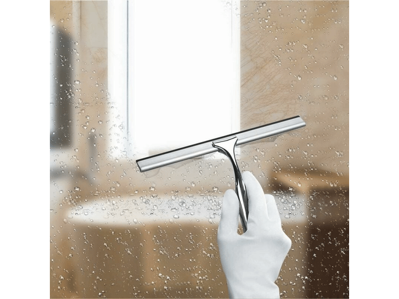 Essuie-glace de douche, essuie-glace de douche en acier inoxydable avec support, longueur de lame 25,4 cm (argent) - Conforama C