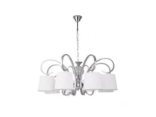 Fabrilamp bogota, lampe classique, 8xe14, chromé et blanc, 55-76 x 75 x 75 cm