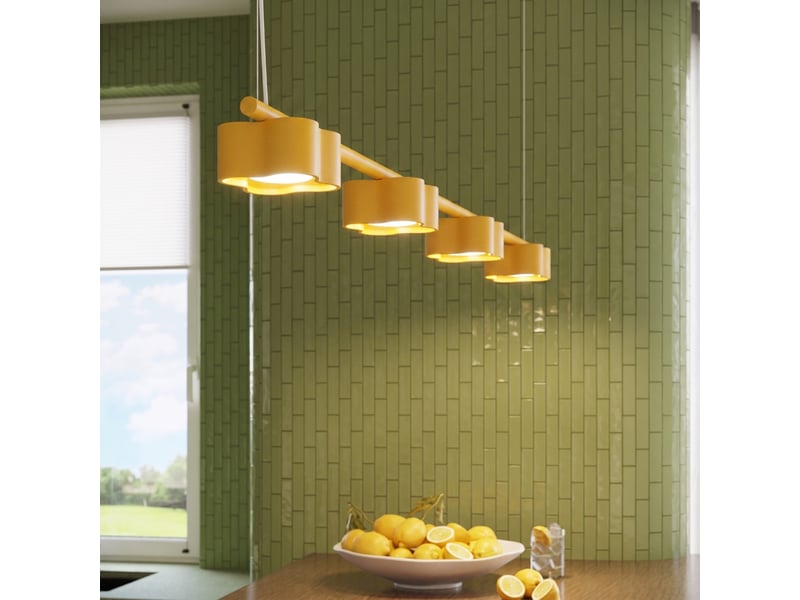 Lustre ovio 4 jaune gx53 aluminium moderne 208x122x12cm SL.3391 - Conforama D
