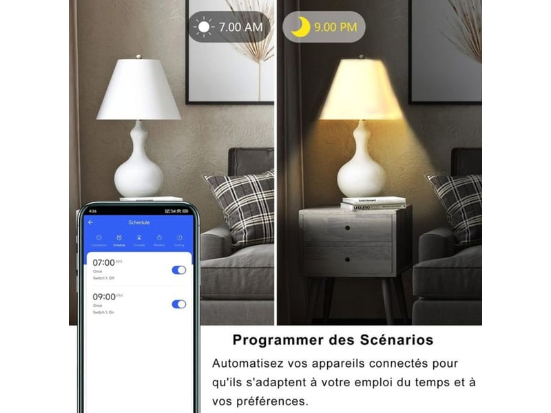 Interrupteur wifi tactile 1 voie 1 gang noir 5-300 w tuya smart life alexa google 365276_AAAXJ75516_6_DROPFR - Conforama D
